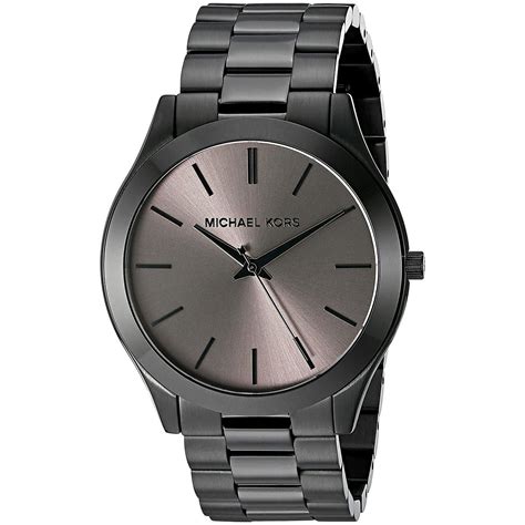 michael kors slim runway stainless steel double wrap watch|Michael Kors men's watches black.